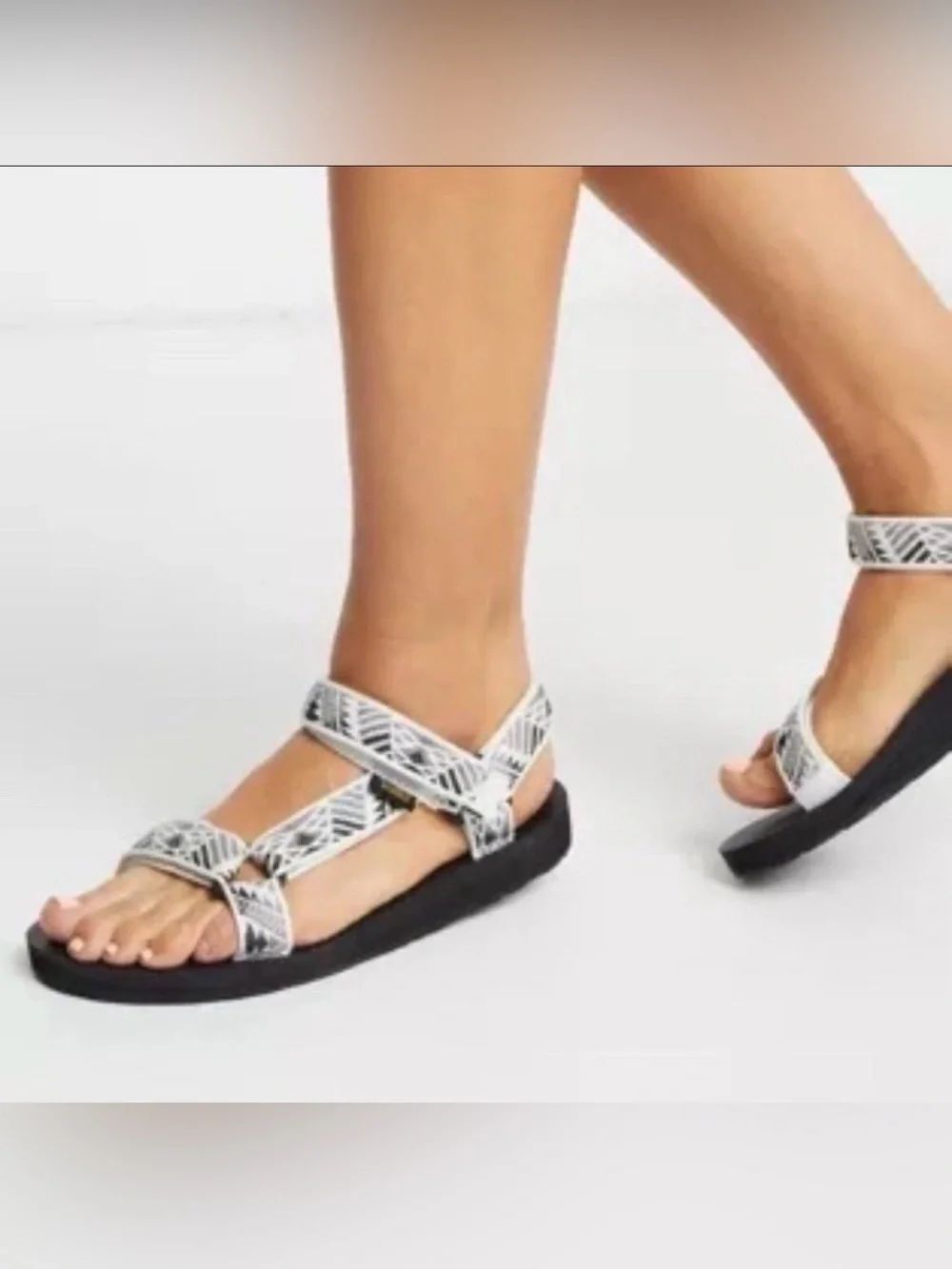 Teva Women Original Universal Sandals Single Strap Boomerang White Gray 7